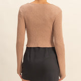 IN TRANSITION BROWN FRONT TIE TOP