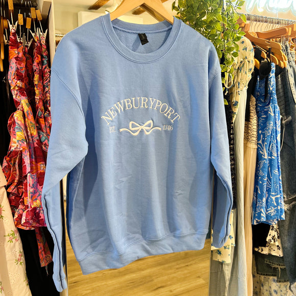 NEWBURYPORT EMBROIDERED BOW SWEATSHIRT