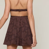 WAITING ON YOU BROWN STRAPLESS MINI DRESS