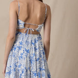 ISLAND LIFE PATTERNED CORSET MINI DRESS