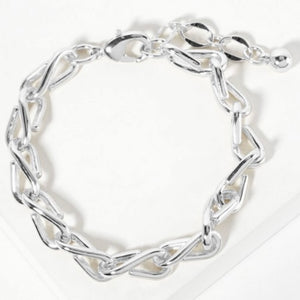 WHITE GOLD DIPPED CHUNKY CHAIN BRACELET