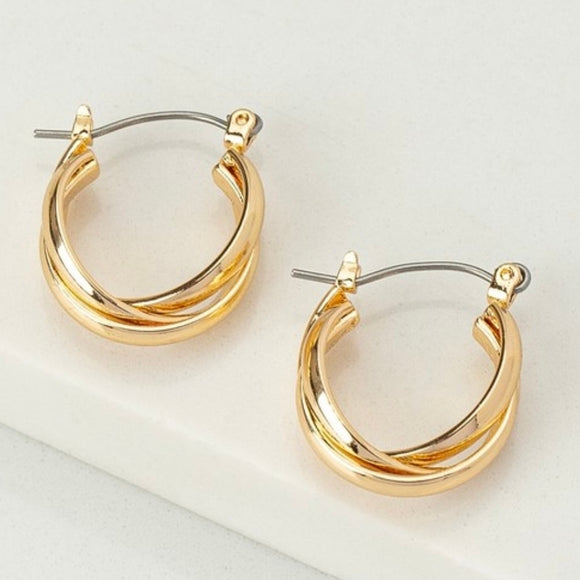 ARIA TWISTED GOLD HOOP EARRINGS