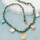 TATUM BRAIDED SEASHELL CHARM NECKLACE