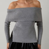 BRUSH IT OFF GRAY RIBBED TOP