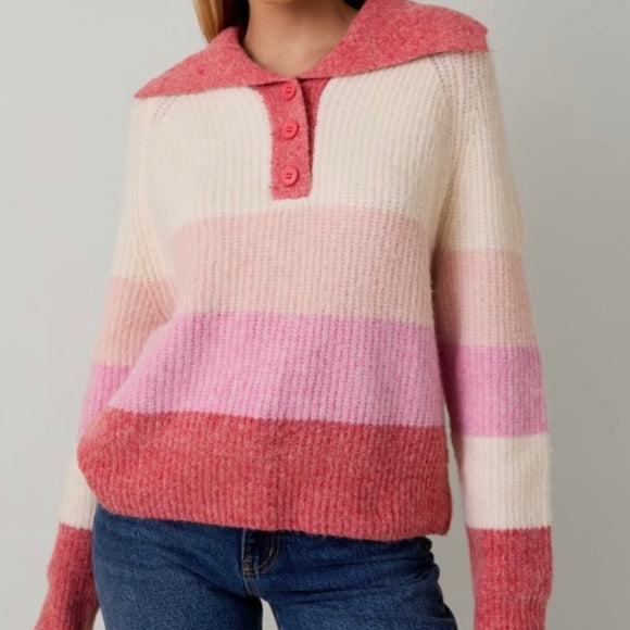 FEW DAYS TO GO PINK KNIT SWEATER