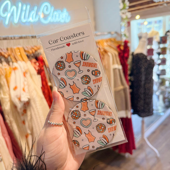 TAYLOR SWIFT SHOWGIRL CAR COASTERS