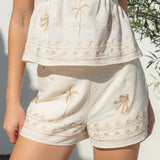 PALM BEACH EMBROIDERED CLOTH SHORTS