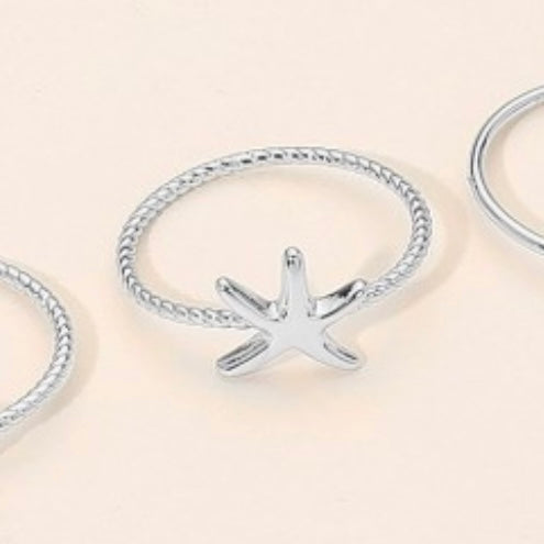 SILVER DIPPED STARFISH RING