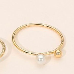 GOLD DIPPED PEARL AND BALL RING