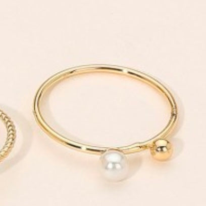 GOLD DIPPED PEARL AND BALL RING