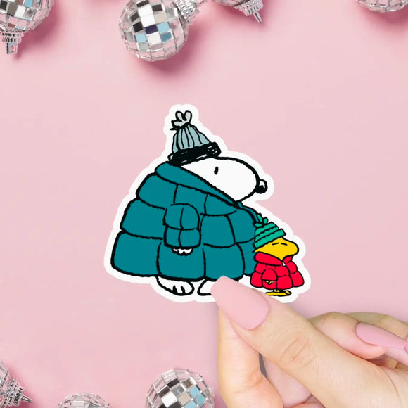 SNOOPY & WOODSTOCK PUFFER JACKET STICKER