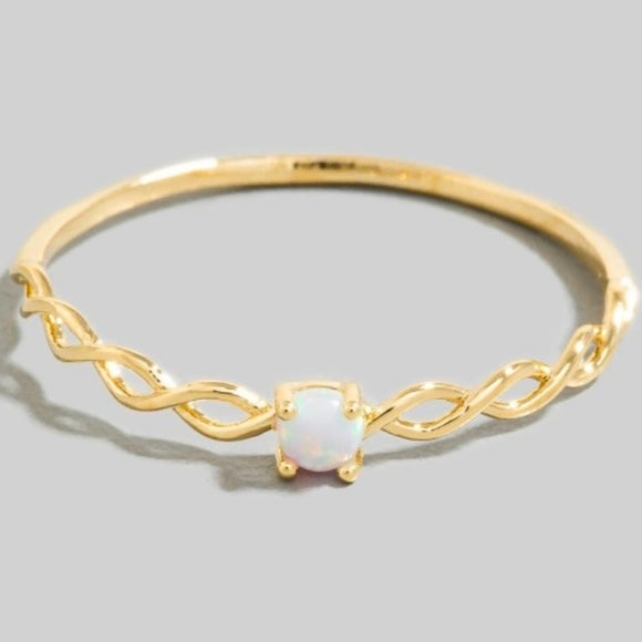 GOLD DIPPED BRAIDED OPAL RING