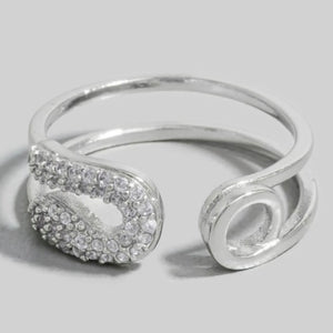 ALEX SILVER SAFETY PIN RING