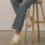 THE MELISSA OFF WHITE CHUNKY PLATFORM WEDGES