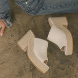 THE MELISSA OFF WHITE CHUNKY PLATFORM WEDGES