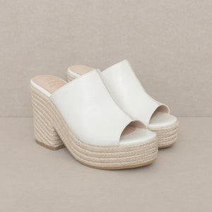 THE MELISSA OFF WHITE CHUNKY PLATFORM WEDGES