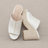 THE MELISSA OFF WHITE CHUNKY PLATFORM WEDGES