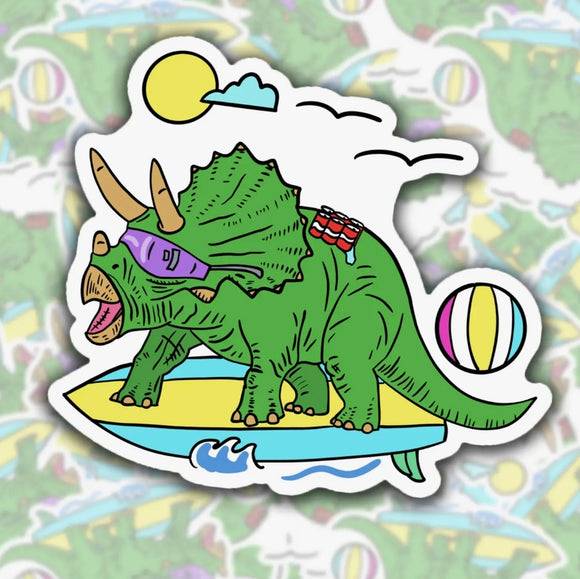 SURFER TRICERATOPS STICKER