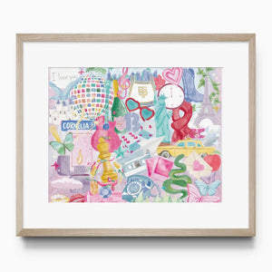 TAYLOR SWIFT COLLAGE WATERCOLOR ART PRINT