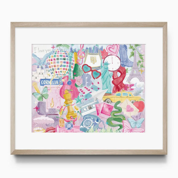 TAYLOR SWIFT COLLAGE WATERCOLOR ART PRINT