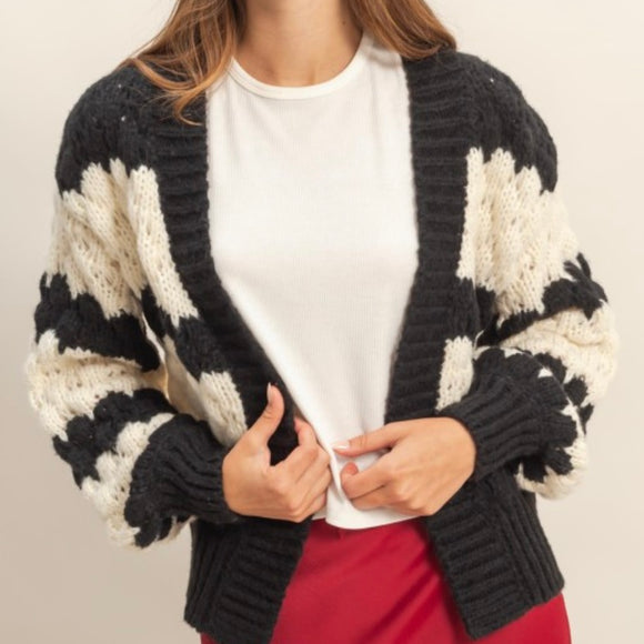 NOTHINGS CHANGED STRIPED KNIT CARDIGAN