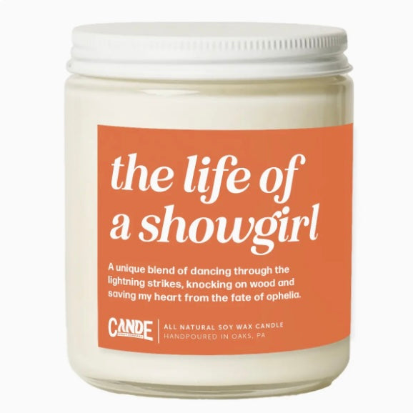 TAYLOR SWIFT LIFE OF A SHOWGIRL SOY CANDLE
