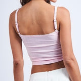 OUT OF THE ORDINARY PINK LACE TRIM TANK TOP