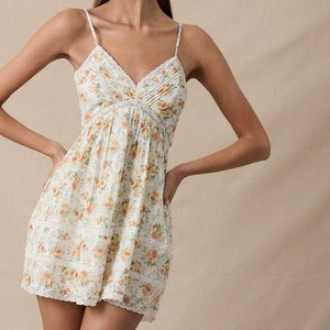 HEART WANTS ORANGE FLORAL MINI DRESS