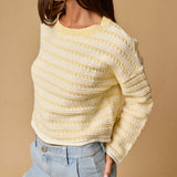 LEMON MERINGUE STRIPED KNIT SWEATER
