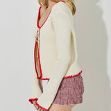 KNOW YOU WELL CREAM FRONT TIE KNIT TOP