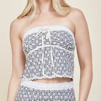 DAY BY DAY EYELET TUBE TOP