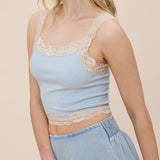NOTHING BASIC BLUE LACE TANK TOP