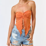 ALL MINE ORANGE FRONT TWIST TOP