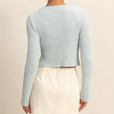 IN TRANSITION BLUE FRONT TIE TOP