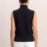 BUSINESS HOURS BLACK TURTLENECK KNIT TOP