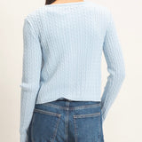 MEET IN THE MIDDLE BLUE LIGHTWEIGHT KNIT CARDIGAN