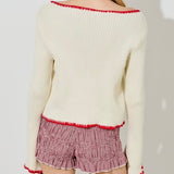 KNOW YOU WELL CREAM FRONT TIE KNIT TOP