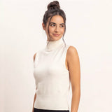 BUSINESS HOURS WHITE TURTLENECK KNIT TOP