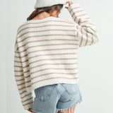 STILL TIME TAUPE STRIPED KNIT SWEATER