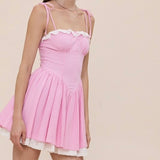 DAY IN THE PARK PINK PLAID MINI DRESS