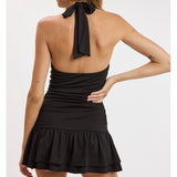 SHE SELLS SEASHELLS BLACK PUKA SHELL MINI DRESS