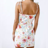 INTO THE GARDEN FLORAL DENIM MINI DRESS