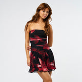 MOTH TO A FLAME FLORAL STRAPLESS MINI DRESS