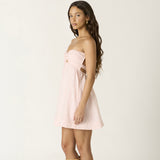 REMEMBER IT LATER PINK EYELET BABYDOLL MINI DRESS