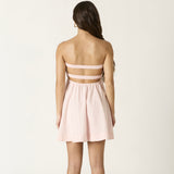 REMEMBER IT LATER PINK EYELET BABYDOLL MINI DRESS
