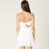 ALL THE TIME WHITE TIERED MINI DRESS