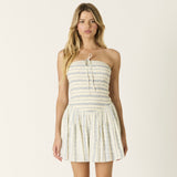 DREAM STATE PATTERNED STRAPLESS MINI DRESS