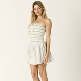 DREAM STATE PATTERNED STRAPLESS MINI DRESS