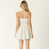 DREAM STATE PATTERNED STRAPLESS MINI DRESS
