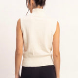 BUSINESS HOURS WHITE TURTLENECK KNIT TOP